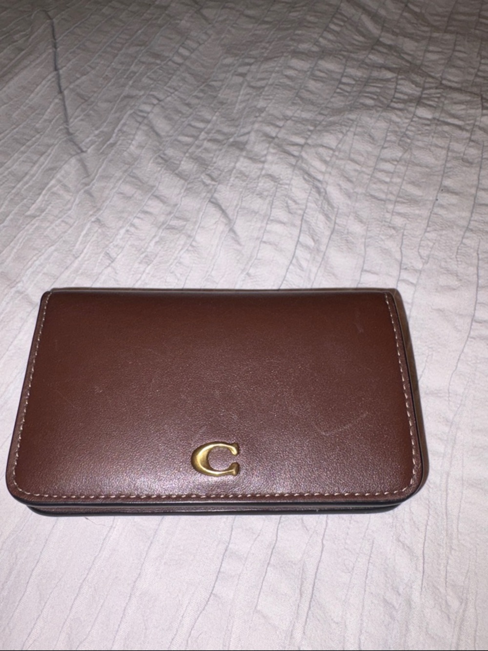 Coach maple/brass wallet